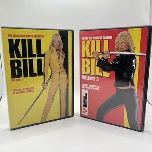 Kill Bill Volume 1 & 2 DVD Lot Uma Thurman Quintin Tarantino Movie Action 2003